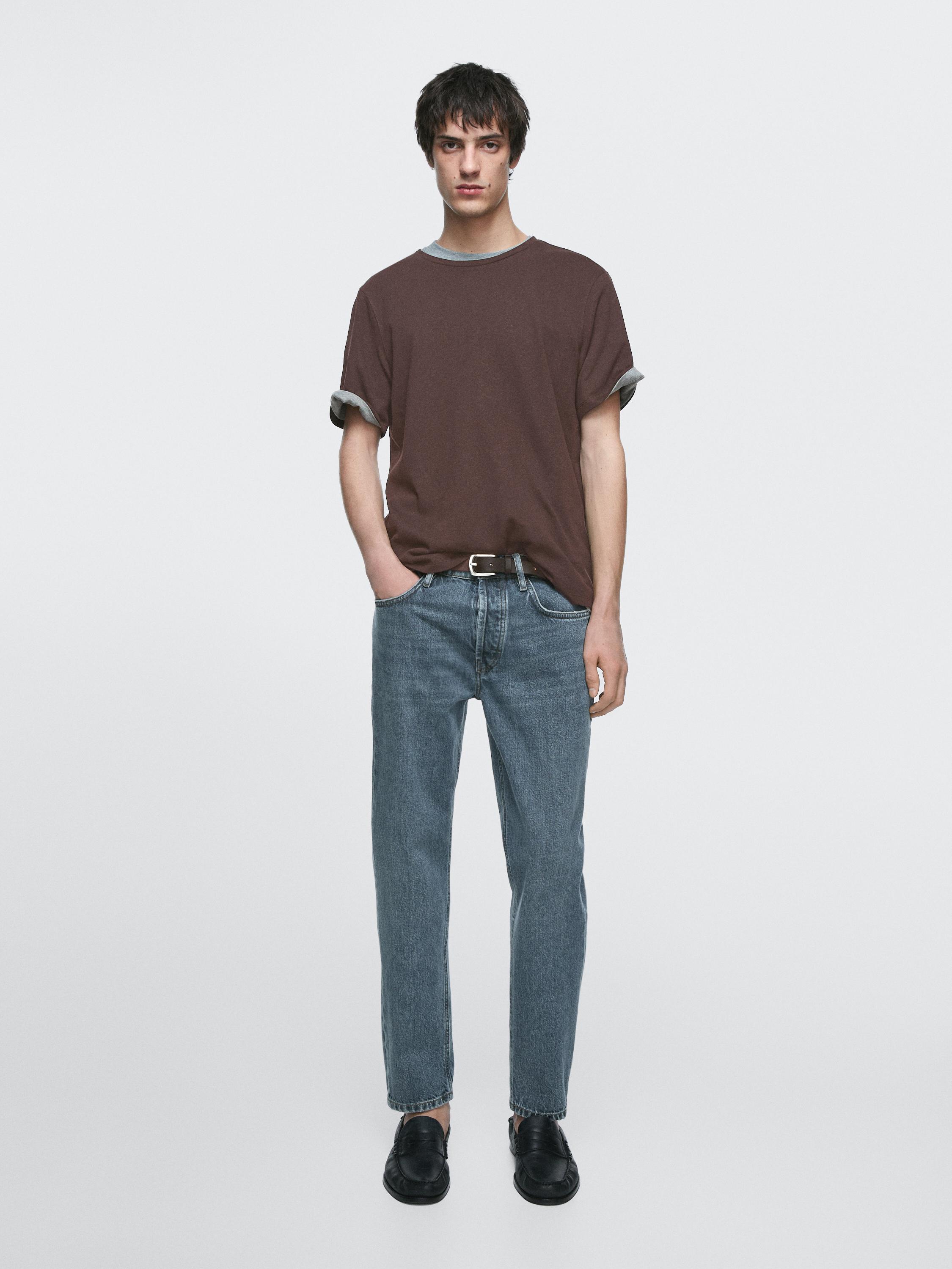 Cropped slim fit jeans